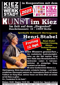 Plakat für Kunst im Kiez 2025 - Henri Stabel am 12. September