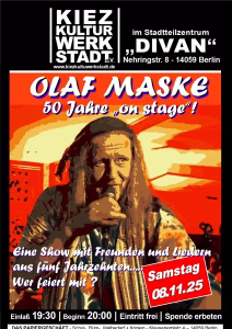 Plakat für die Konzertbühne im November 2025 – Olaf Maske - 50 Jahre on Stage